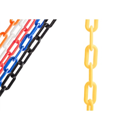 10 ft L Plastic Chain, 2 in Links, Yellow, SunShield MPN:U2310YEL