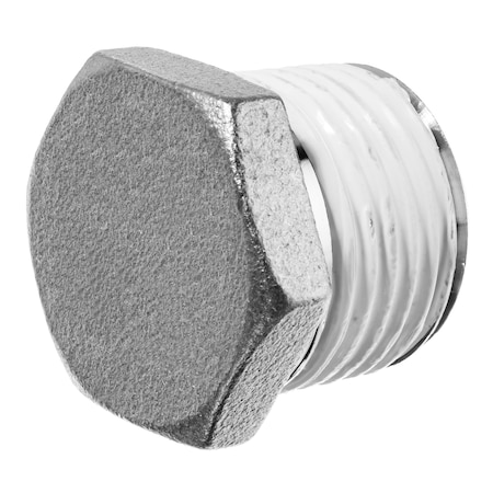 Hex Head Plug, 304 Stainless Steel, 1 in MNPT, Class 150, Pre-Applied PTFE Sealant MPN:ZUSA-PF-362