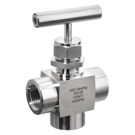 Needle Valve, Angled Fitting Style, 316 SS MPN:ZUSA-VLV-101