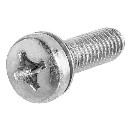 M6-1.00 x 12 mm Phillips Pan Machine Screw, Zinc Plated Steel, 10 PK MPN:ZSCRW-23478