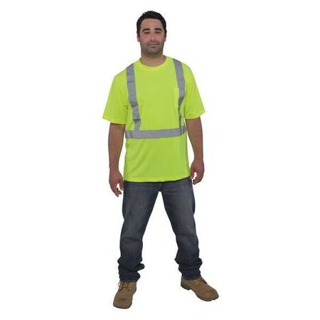 Hi-Vis Short Sleeve T-Shirt, Birdeye Pique, Yellow, 2XL MPN:UHV303-L-XXL