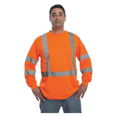 Hi-Vis Long Sleeve T-Shirt, Birdeye Pique, Orange, K MPN:UHV403O-L