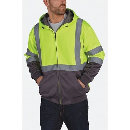Hi-Viz Sweatshirt, Ylw/Blk, Polymide, 2XL MPN:UHV425-xxl-BLKYLW