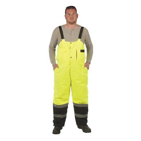 Lined Bib Overall, Teflon Fabric Protector, Yellow, Black, 3XL MPN:UHV500X-3XL