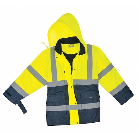 Women's Hi-Vis Jacket, DuPont™ PTFE fabric protector, Nylon Shell with Quilted Lining, M MPN:UHV664-M