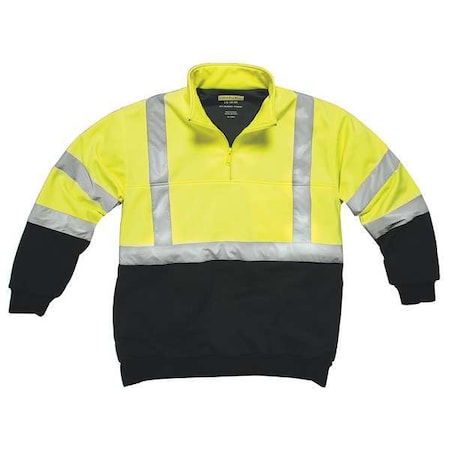 Hi-Viz Sweatshirt, Yellow/Blk, Polymide, M MPN:UPA542-M-BLKYLW