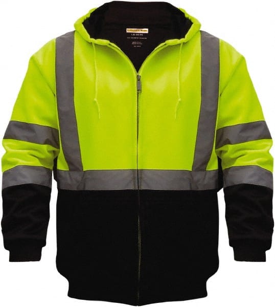 Cold Weather & High Visibility Sweatshirt: Size 2X-Large, Polyester, Zipper & Zipper & Snaps Closure MPN:UHV425-YB-XXL