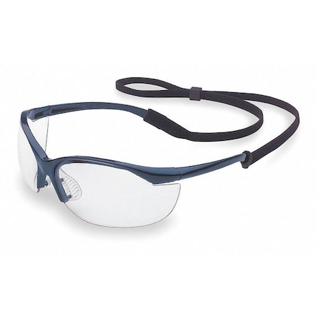 Vapor, Safety Glasses, Anti-Scratch, Clear Lens, Blue Frame, Half-Frame MPN:11150900
