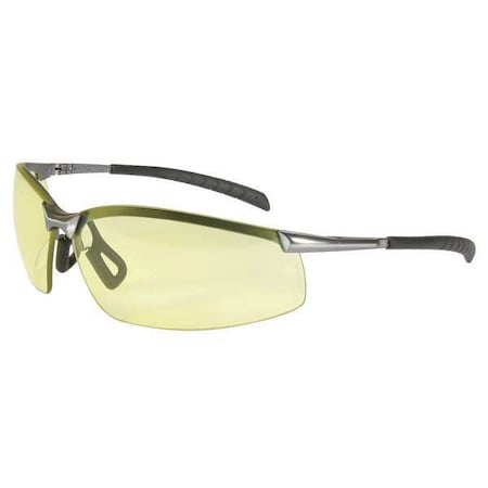 GX-8, Safety Glasses, Anti-Scratch, Amber Lens, Silver Frame, Half-Frame MPN:A1302