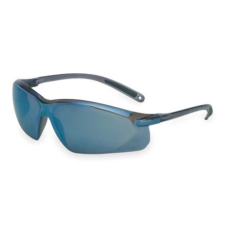 A700, Safety Glasses, Anti-Scratch, Blue Mirror Lens, Gray Frame, Frameless MPN:A703