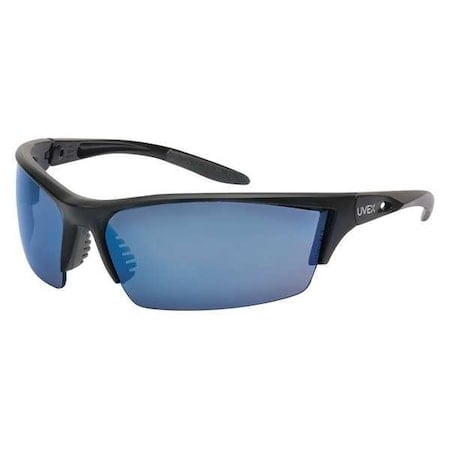 Instinct, Safety Glasses, Anti-Scratch, Blue Mirror Lens, Black Frame, Half-Frame MPN:S2823