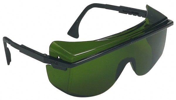 Safety Glass: Scratch-Resistant, Polycarbonate, Green Lenses, Full-Framed, UV Protection MPN:S2508