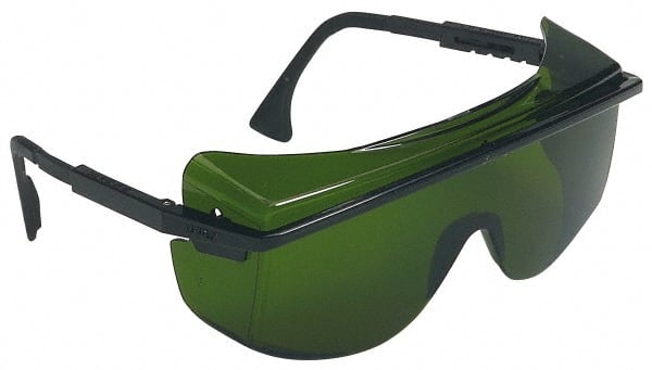 Safety Glasses: Scratch-Resistant, Polycarbonate, Green Lenses, Full-Framed MPN:S2508