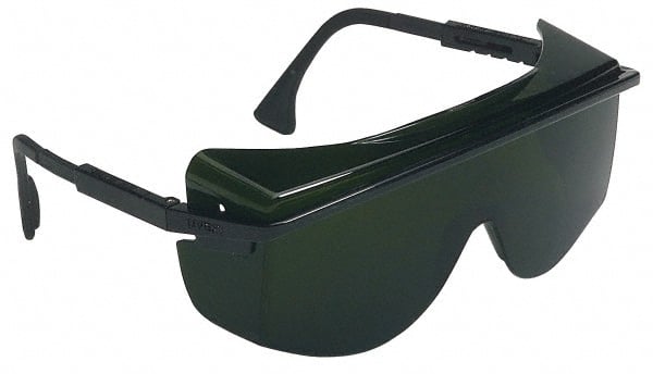 Safety Glass: Scratch-Resistant, Polycarbonate, Green Lenses, Full-Framed, UV Protection MPN:S2509