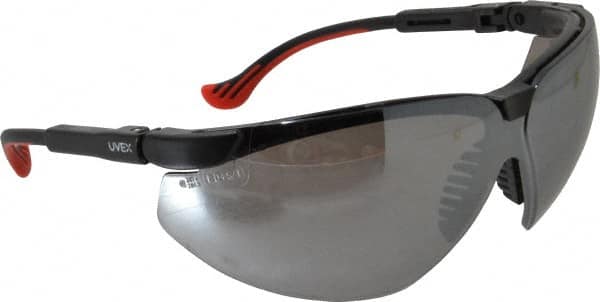 Safety Glass: Scratch-Resistant, Polycarbonate, Silver Mirror Lenses, Full-Framed, UV Protection MPN:S3308
