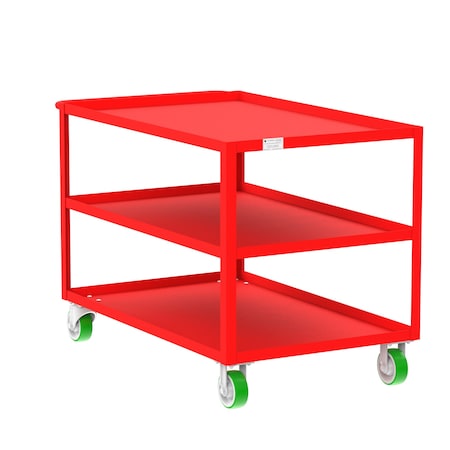 Utility Cart, Steel, 2000 lb Load Capacity, 53 in L, 30 in W MPN:F89176RDPY