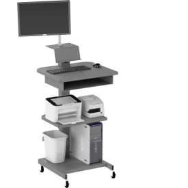 Valley Craft® Industrial Mobile Shop Tech Desk with Drawer & 3 Shelves 28