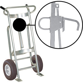 Valley Craft Hand Truck For Steel/Plastic/Fiber Locking Cover Drums Pneumatic Wheels Silver F81500A0L