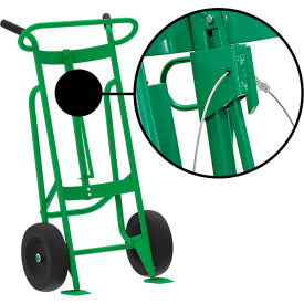 Valley Craft Hand Truck For Steel/Plastic/Fiber Drums Pneumatic Wheels Green F81600A9C