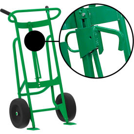 Valley Craft Hand Truck For Steel/Plastic/Fiber Locking Cover Drums Pneumatic Wheels Green F81600A9L