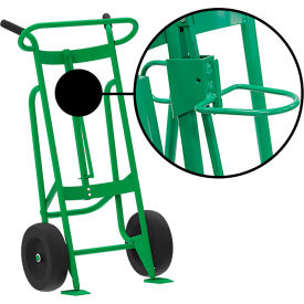 Valley Craft Hand Truck For Plastic Drums Pneumatic Wheels Green F81600A9P