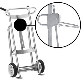 Valley Craft 2-Wheel Hand Truck For Plastic Drums Solid Rubber Wheels Silver F81625A0P