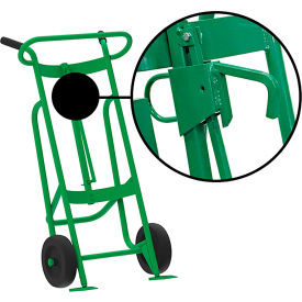 Valley Craft 2-Wheel Hand Truck For Steel/Plastic/Fiber Drums Rubber Wheels Green F81895A3L