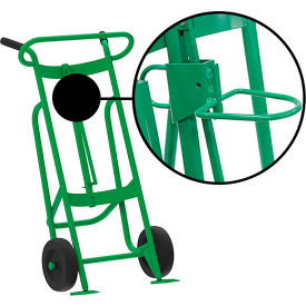 Valley Craft 2-Wheel Hand Truck For Plastic Drums Rubber Wheels Green F81895A3P