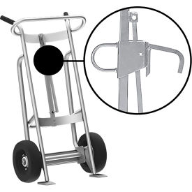 Valley Craft Hand Truck with Hand Brake For Steel Locking Cover Drums Pneumatic Wheels Silver F81925A7L