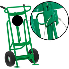 Valley Craft Hand Truck with Hand Brake For Steel/Plastic/Fiber Drums Pneumatic Wheels Green F82025A4C