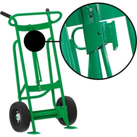 Valley Craft Hand Truck with Hand Brake For Fiber Drums Pneumatic Wheels Green F82025A4F