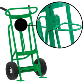 Valley Craft Hand Truck with Hand Brake For Plastic Drums Pneumatic Wheels Green F82025A4P