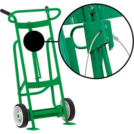 Valley Craft Hand Truck with Hand Brake For Steel/Plastic/Fiber Drums Solid Rubber Wheels Green F82150A1C