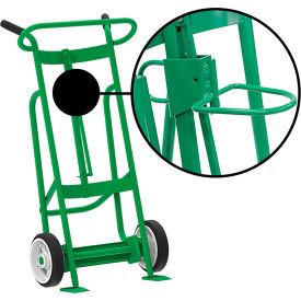 Valley Craft 2-Wheel Hand Truck with Hand Brake For Plastic Drums Solid Rubber Wheels Green F82150A1P