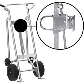 Valley Craft Hand Truck For Fiber Drums Pneumatic & Rear Poly Wheels Silver F82175A2F