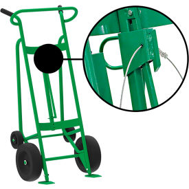 Valley Craft Hand Truck For Steel/Plastic/Fiber Drums Pneumatic & Rear Poly Wheels Green F82375A0C