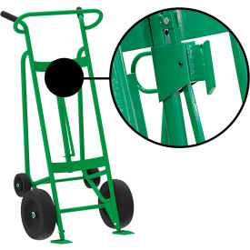 Valley Craft Hand Truck For Fiber Drums Pneumatic & Rear Poly Wheels Green F82375A0F