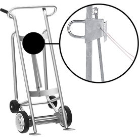 Valley Craft Hand Truck For Steel/Plastic/Fiber Drums Solid Rubber & Rear Poly Wheels Silver F82425A0C
