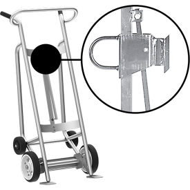Valley Craft 4-Wheel Hand Truck For Fiber Drums Solid Rubber & Rear Poly Wheels Silver F82425A0F