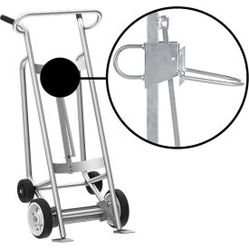 Valley Craft 4-Wheel Hand Truck For Plastic Drums Solid Rubber & Rear Poly Wheels Silver F82425A0P