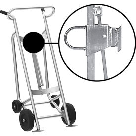 Valley Craft 4-Wheel Hand Truck For Fiber Drums Rubber & Rear Poly Wheels Silver F82645A4F