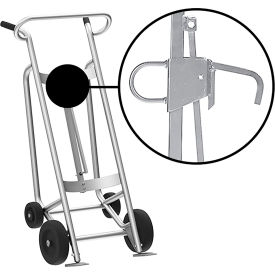 Valley Craft 4-Wheel Hand Truck For Steel/Plastic/Fiber Drums Rubber & Rear Poly Wheels Silver F82645A4L