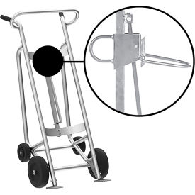 Valley Craft 4-Wheel Hand Truck For Plastic Drums Rubber & Rear Poly Wheels Silver F82645A4P