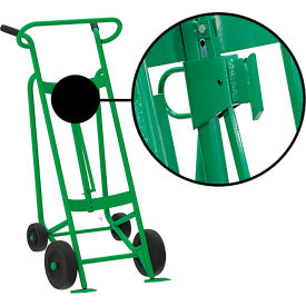 Valley Craft 4-Wheel Hand Truck For Fiber Drums Rubber & Rear Poly Wheels Green F82845A2F