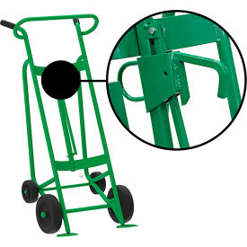 Valley Craft 4-Wheel Hand Truck For Steel/Plastic/Fiber Drums Rubber & Rear Poly Wheels Green F82845A2L