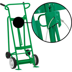 Valley Craft Hand Truck For Steel/Plastic/Fiber Drums Solid Rubber & Rear Poly Wheels Green F82895A1C
