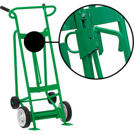 Valley Craft 4-Wheel Hand Truck For Steel/Plastic/Fiber Drums Solid Rubber & Rear Poly WheelsGreen F82895A1L