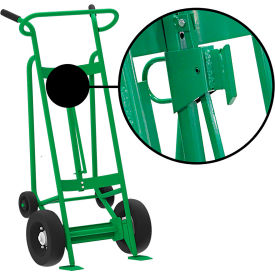 Valley Craft Hand Truck with Hand Brake For Fiber Drums Pneumatic & Rear Poly Wheels Green F83160A7F