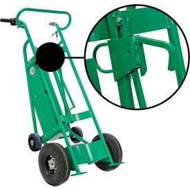 Valley Craft® Powered Drum Truck Locking Cover Chime Hook Pneumatic Wheels 800 lb. Cap F89484L