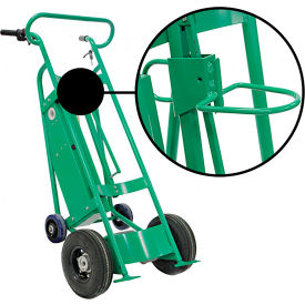 Valley Craft® 4-Wheel Powered Drum Truck Plastic Chime Hook Pneumatic Wheels 800 lb. Cap. F89484P